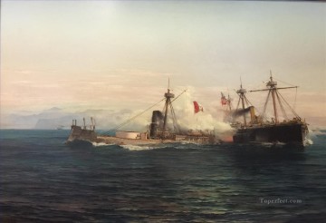 アンガモス海戦カンベート海戦 Oil Paintings